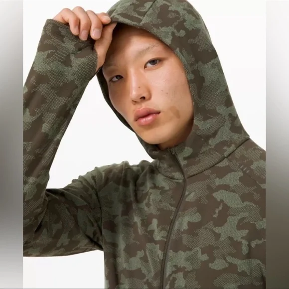 Lululemon Warm Surge Full Zip heritage Camo Hoodie Mens Sz M - Picture 3 of 8